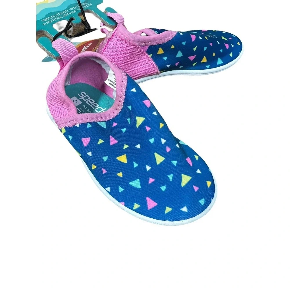 Speedo Splash And Sun Bootie Kids Size‎ Small S (5-6) Water Shoes Blue Pink